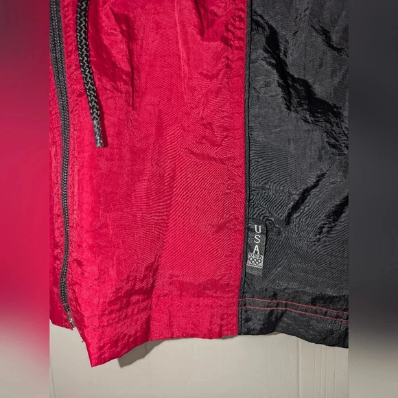 Olympics Windbreaker Jacket Team USA Black Red size Large 90's Vintage - Picture 3 of 6